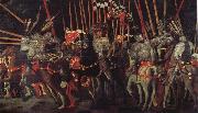 UCCELLO, Paolo The battle of San Romano the intervention of Micheletto there Cotignola oil painting artist